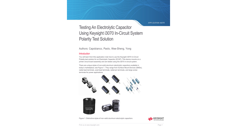 Testing An Electrolytic Capacitor Using i3070 ICT System
